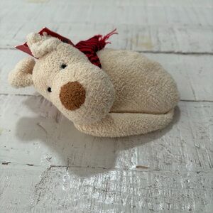 Vintage Russ Berrie‎ Luv Pets Plush Dog Frostbite Mini Beanbag with Scarf 4”